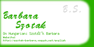 barbara szotak business card